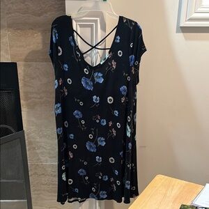 SO Black Floral Midi Dress